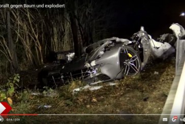 Ferrari FF accidentado en una Autobahn sobrepasando los 200 Km/h