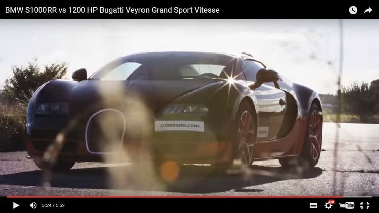 Buggati Veyron Grand Sport Vitesse Vs. BMW S1000 RR